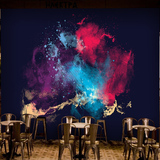 彩色抽象街头涂鸦文艺个性壁纸 KTV酒吧餐厅客厅沙发背景壁画墙纸
