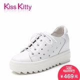 Kiss Kitty专柜女鞋2016夏新款星星镂空厚底舒适松糕鞋绑带单鞋女