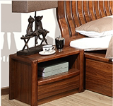 乌金木色 实木床头柜 单抽床头柜 现代中式  香楠木床头柜