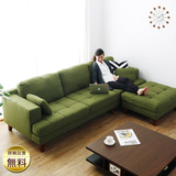 日式棉麻布艺沙发组合 小户型客厅L型转角北欧宜家简约客厅布沙发