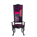 时尚提花家具 奢华定制欧式提花包布工艺实木个性餐椅拼色厂家