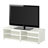 ◆CP西安宜家代购◆IKEA  贝达 电视柜(120x40x32白色/桦木/黑褐)