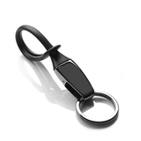 精致丹麦创意黑钛钥匙扣链环 大众奥迪宝马奔驰汽车钥匙扣送男友
