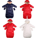 冬季婴儿羽绒连体衣哈衣睡袋爬服二用男女宝宝加绒加厚外出连身衣