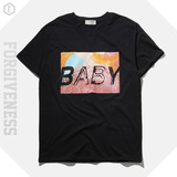 Bigbang权志龙同款GD短袖baby字母男式T恤情侣纯棉印花圆领潮T