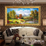 欧式 客厅装饰画 山水风景画沙发墙挂画壁画 手绘油画 《聚宝盆》