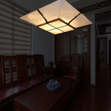 黛拉灯饰厂家直销西班牙进口云石新古铜欧式方形客厅餐厅吊灯