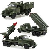 导弹发射车模型儿童玩具火箭炮合金解放卡车军车北京212吉普回力