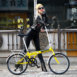 比步折叠车男女士自行车超轻休闲单车学生成人20寸变速淑女脚踏车