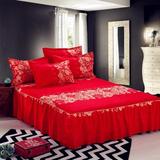 床罩 床裙 单件 床罩1.2米1.5米床 床罩1.8米2米床婚庆大红四件套