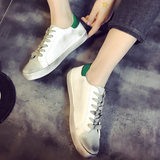 韩国做旧板鞋女星星鞋运动系带潮鞋平底高帮韩版厚底平跟休闲单鞋
