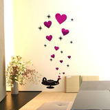 创意爱心婚房婚庆布置墙贴亚克力立体墙贴卧室温馨装饰3D墙贴画
