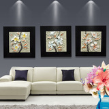 客厅沙发背景墙画3D立体树脂浮雕装饰画三联无框挂画现代简约壁画