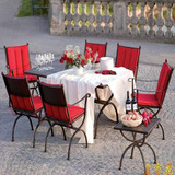 欧式铁艺桌椅套件 酒吧咖啡厅桌椅组合 创意阳台户外花园一桌六椅