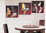 咖啡厅奶茶店休闲吧茶餐厅 装饰画现代抽象无框画挂画西餐厅壁画