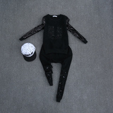 2016欧洲站新品卫衣潮女外套韩版水钻亮片个性休闲运动服两件套装