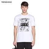 【聚】TRENDIANO印花纯棉圆领短袖T恤3HC202237E