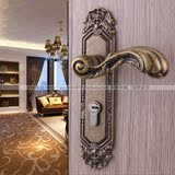 贝尔维帝铜锁纯铜简约欧式美式仿古做旧复古铜室内房门执手房门锁