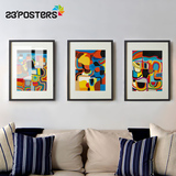 23'POSTeRS现代简约装饰画客厅三联宜家风格挂画卧室壁画抽象色彩
