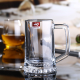 正品青苹果ZB87有把大号玻璃杯无铅耐热透明果汁花茶啤酒茶楼专用