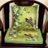 中式花鸟田园靠垫抱枕红木海绵加厚卡通单人坐垫椅子垫飘窗垫定做