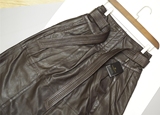 上海专柜现货 Massimo Dutti 女装中长羊皮系带伞裙5307861新款