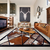 牛皮地毯现代新古典客厅沙发茶几卧室床边奢华马毛地毯