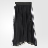 正品Adidas阿迪达斯三叶草女款黑白经典运动休闲半身长裙子AJ8521