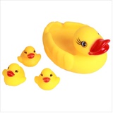 戏水鸭子 每袋1大3小 宝宝洗澡网鸭子 益智玩具 母子鸭 捏叫玩具