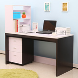 简易电脑桌办公桌写字台桌书桌书架移动柜组合抽屉柜台式桌