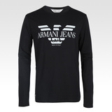 正品新款ARMANI JEANS阿玛尼男装长袖T恤 意大利产印花老鹰T恤