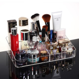 特价 包邮 桌面化妆品收纳盒 创意透明塑料盒化妆盒 特大号