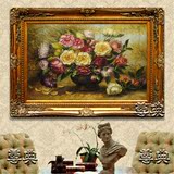 手绘油画欧式有框画古典花卉客厅餐厅挂画玄关壁炉装饰画ZD1385