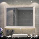 正品优质 欧式浴室镜卫生间镜子壁挂实木装饰镜卫浴镜梳妆镜台盆