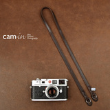 cam-in 真皮单反数码照相机背带 微单摄影肩带深啡色 cam2826