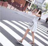 香港代购2016夏新款ZARA韩版中长款修身显瘦无袖V领针织连衣裙女