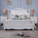 特价欧式床白色实木床奢华田园床气动储物双人床雕花高箱法式床