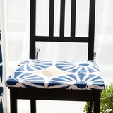 地中海蓝色印花餐椅垫坐垫不含芯 美式风格电脑椅休闲椅垫 威拉