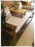 老榆木免漆罗汉床现代中式单人床 仿古实木罗汉床沙发榻禅意家具