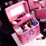 韩国可爱化妆包双层大容量手提化妆箱专业化妆品收纳包便携洗漱包