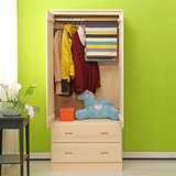 简约现代实木简易组合儿童衣柜卧室木质分层收纳柜带抽屉田园家具