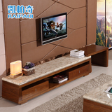 凯帕奇大理石电视柜可伸缩电视机柜简约现代客厅地柜茶几组合套装
