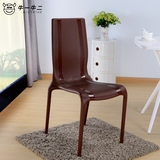 宜家北欧休闲塑料餐椅子 设计师创意高靠背椅 简约时尚个性加厚椅