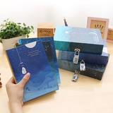 日记本密码锁彩页欧式复古带锁笔记本韩国创意学生记事本儿童礼物