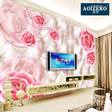 浪漫温馨玫瑰大型壁画 客厅电视背景墙纸 卧室婚房3d立体PVC壁纸