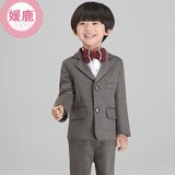 媛鹿韩国2016最新款男童礼服男孩小西装长袖冬季外套儿童服装冬天