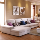 德国进口实木棉麻布艺沙发简约现代大小户型客厅贵妃三人转角沙发