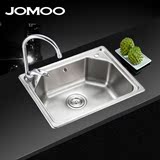 JOMOO九牧水槽304不锈钢拉丝一体成型 单槽厨房带龙头套餐 洗菜盆
