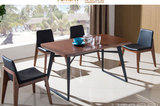 北欧宜家实木餐桌椅钢木家具现代简约小户型组合吃饭桌子布艺椅子
