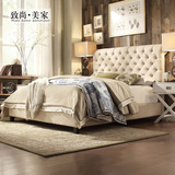 SM尚美 北欧布艺床简约欧式品牌软包双人床美式床1.8米1.5简欧床